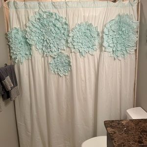 Anthropologie Sculpted Mums Shower Curtain